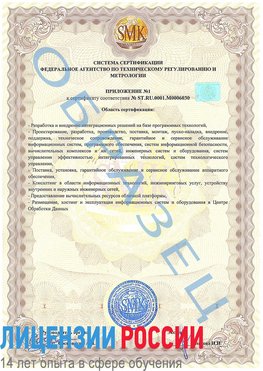 Образец сертификата соответствия (приложение) Оленегорск Сертификат ISO 27001